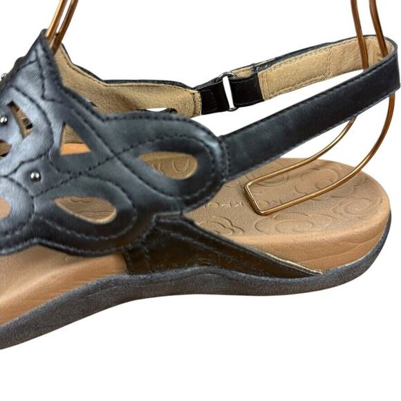 Rockport Ridge Sling Slingback Thongs Sandals Black Womens Shoes Studded sz 9 - Picture 4 of 16